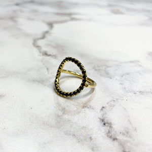 18ct Yellow Gold and Black Sapphire Ring