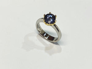 Platinum & 18ct Yellow Gold Unheated Tanzanite Ring