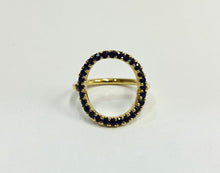 Load image into Gallery viewer, 18ct Yellow Gold and Black Sapphire Ring
