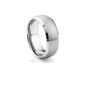 Matte with Polished Sides Tungsten Carbide Ring