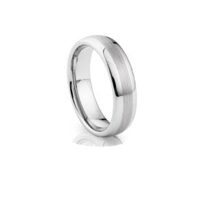 Slim Brushed and Polished Tungsten Carbide Ring