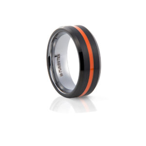 Tungsten Carbide With A Black Line Ring