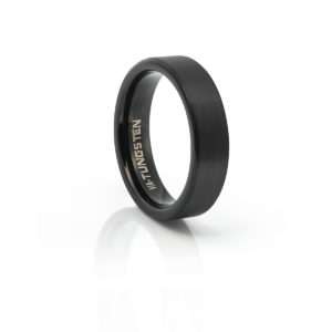 Slim Matte Black Plated Tungsten Carbide Ring